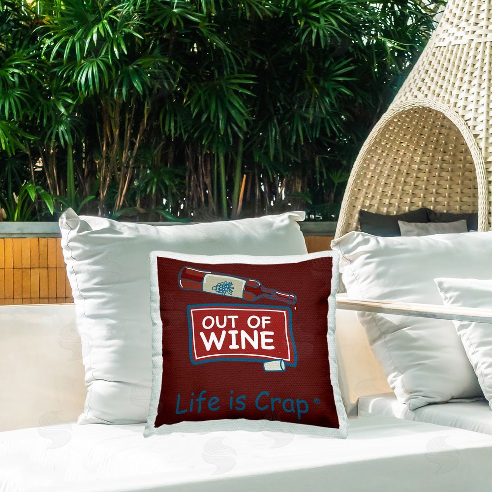 LIC Out Of Wine Bottle Outdoor Quick-Dry Polyester Printed Throw Pillow in Back Yard