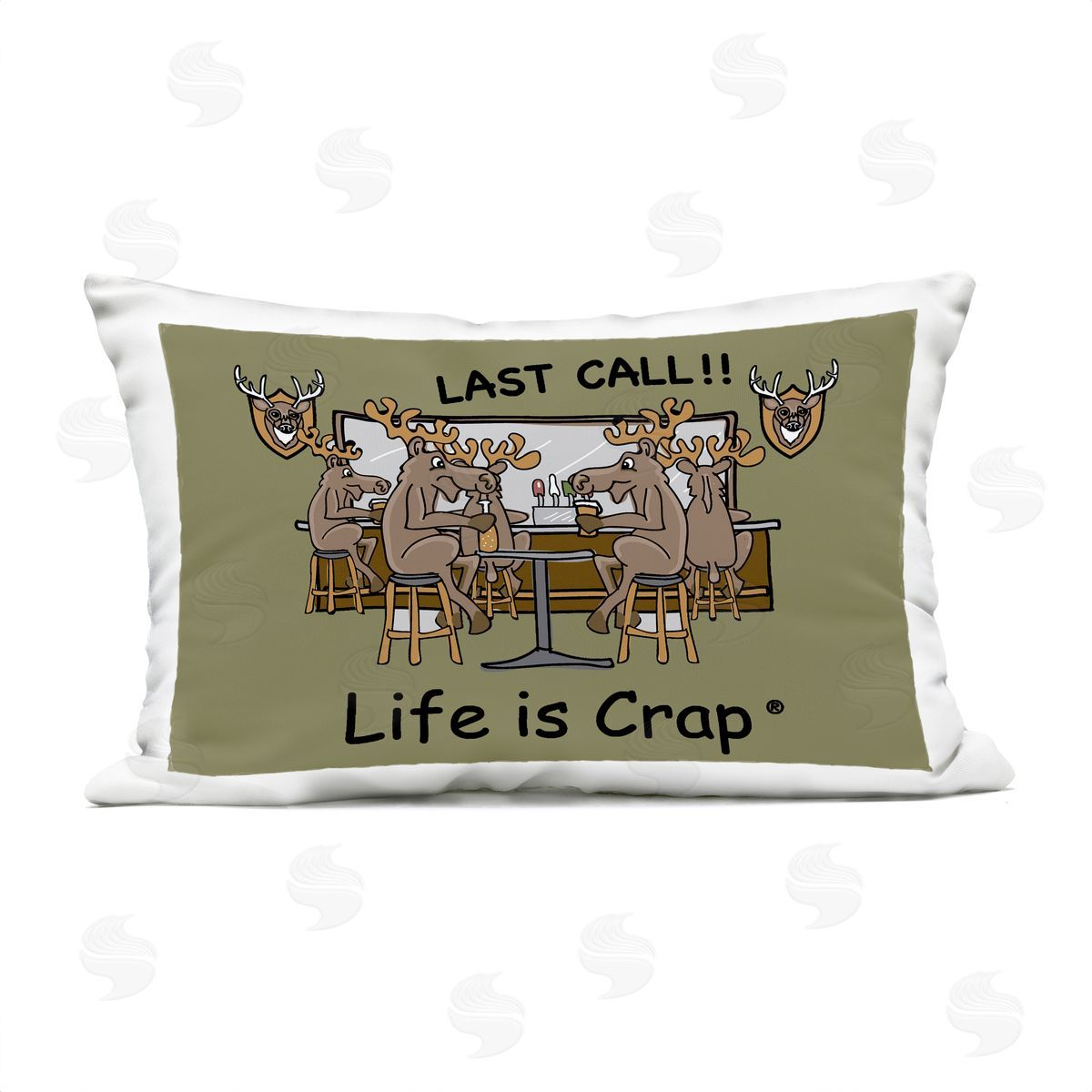LIC Last Call at Bar Outdoor Quick-Dry Polyester Printed Throw Pillow