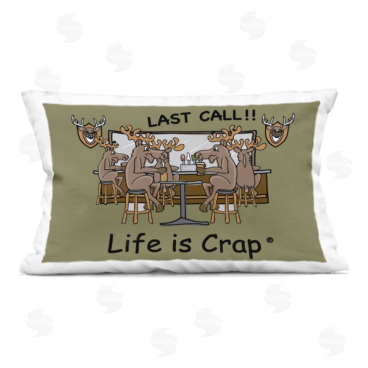LIC Last Call at Bar Printed Plush Polyester Throw Pillow