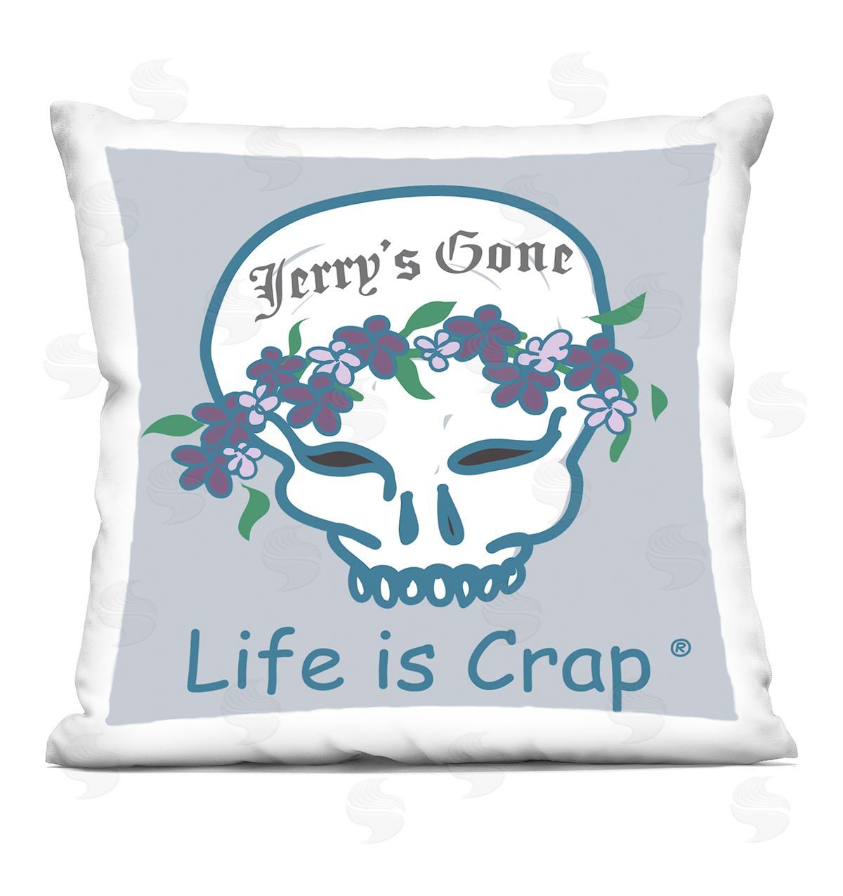 LIC Jerry's Gone Skull Printed Plush Polyester Throw Pillow