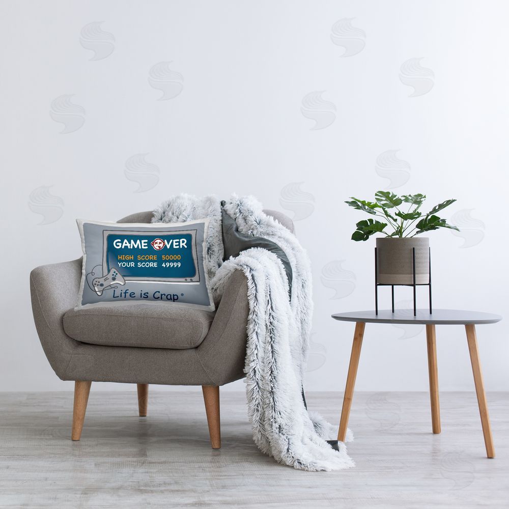 LIC Close Score Game Over Printed Plush Polyester Throw Pillow On Chair