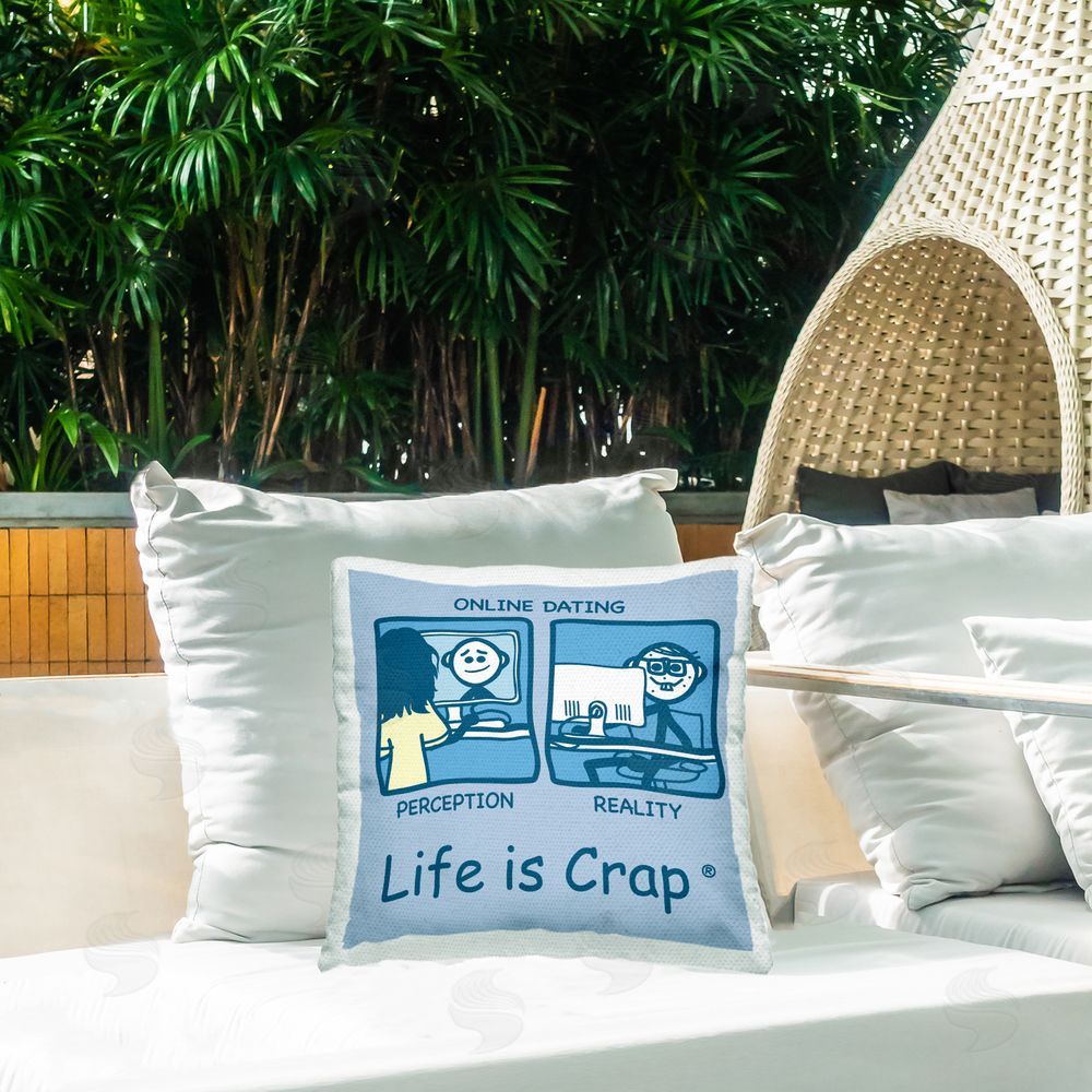 LIC Perception and Reality Dating Outdoor Quick-Dry Polyester Printed Throw Pillow in Back Yard