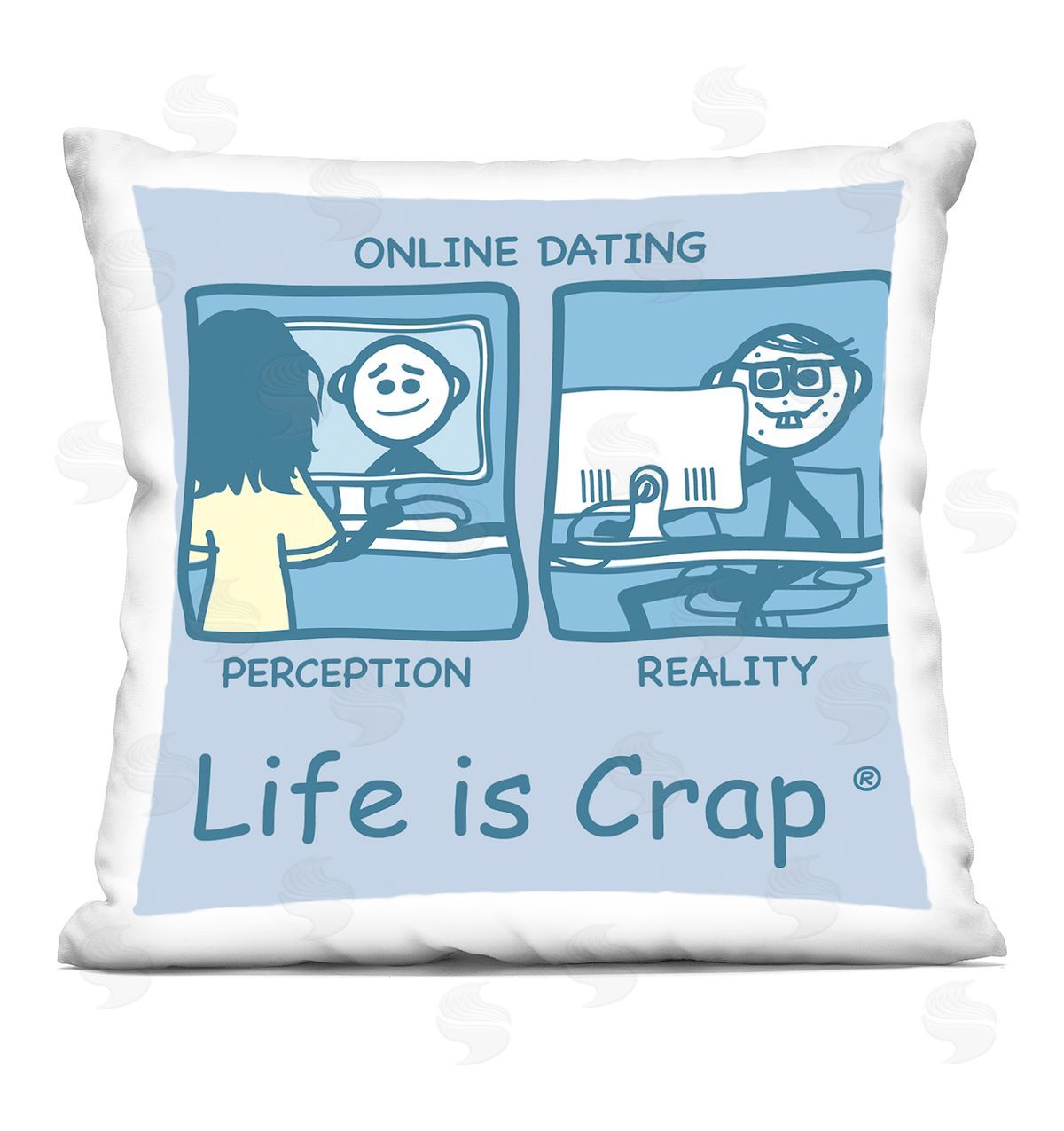 LIC Perception and Reality Dating Printed Plush Polyester Throw Pillow