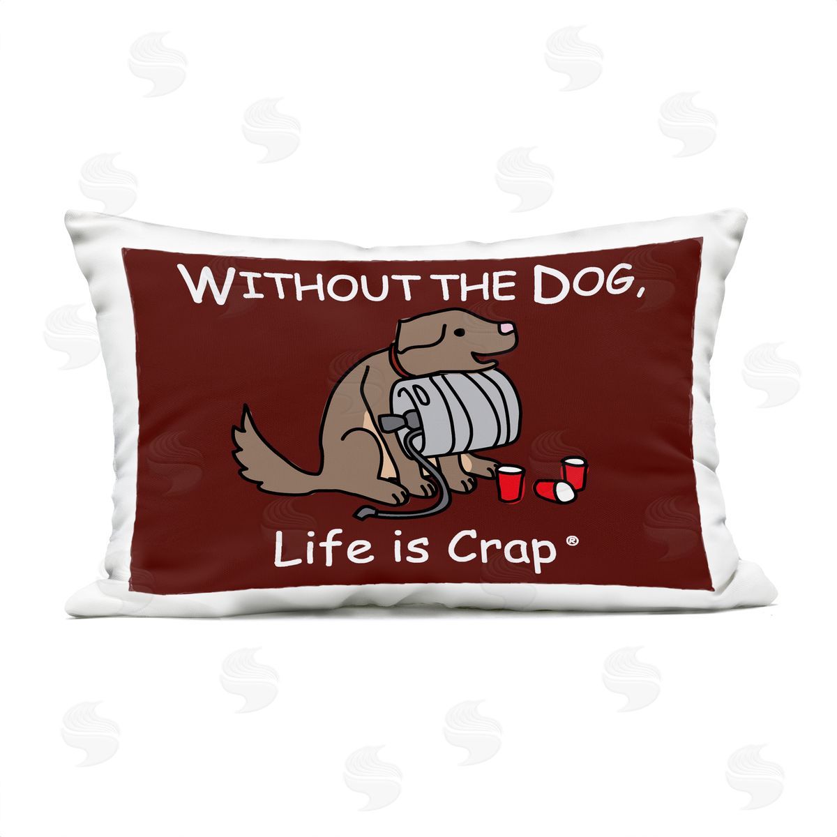 LIC Funny Dog & Keg Outdoor Quick-Dry Polyester Printed Throw Pillow