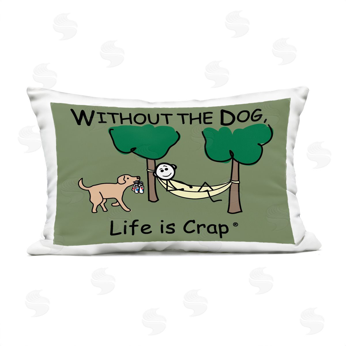 LIC Life Crap Without Dog Outdoor Quick-Dry Polyester Printed Throw Pillow