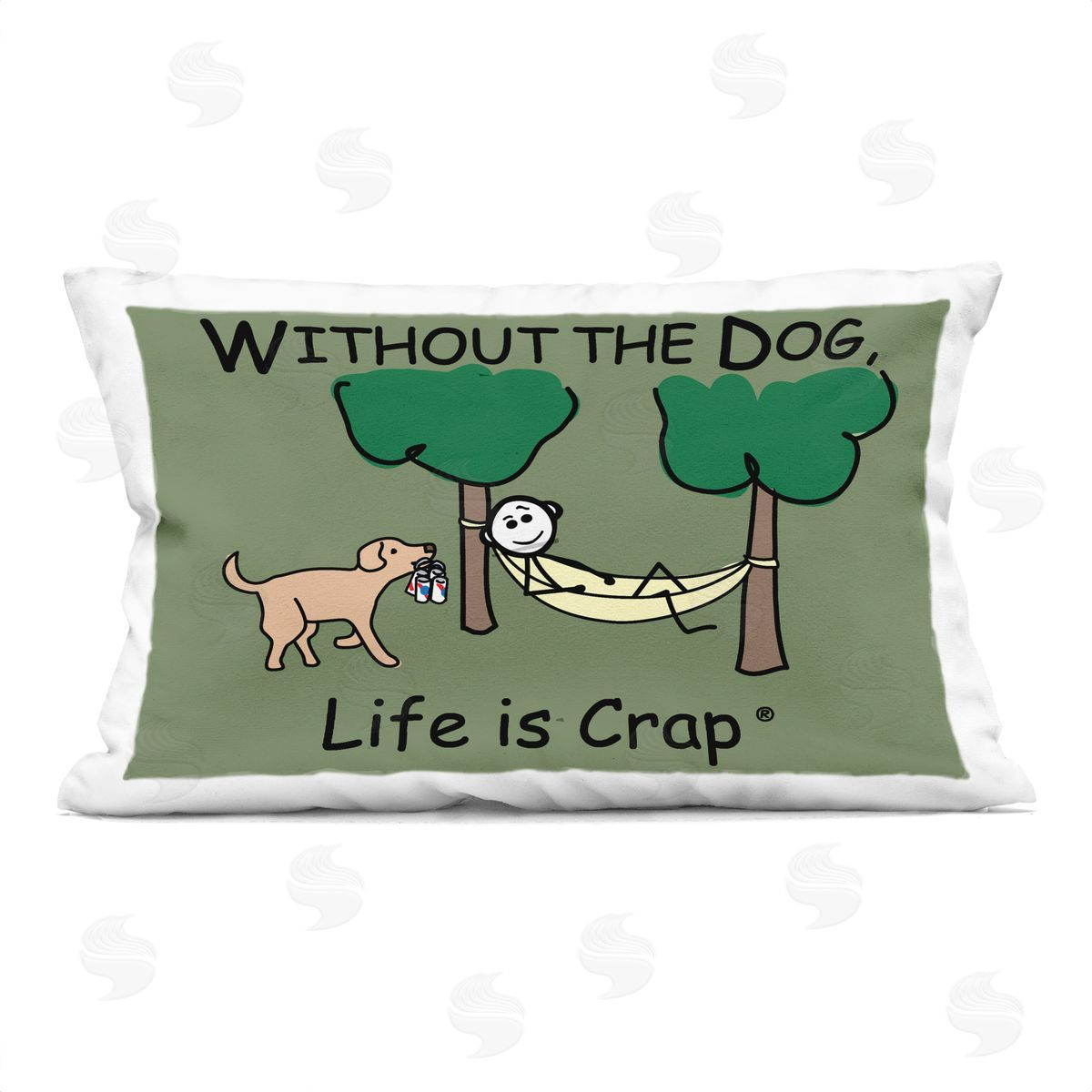 LIC Life Crap Without Dog Printed Plush Polyester Throw Pillow