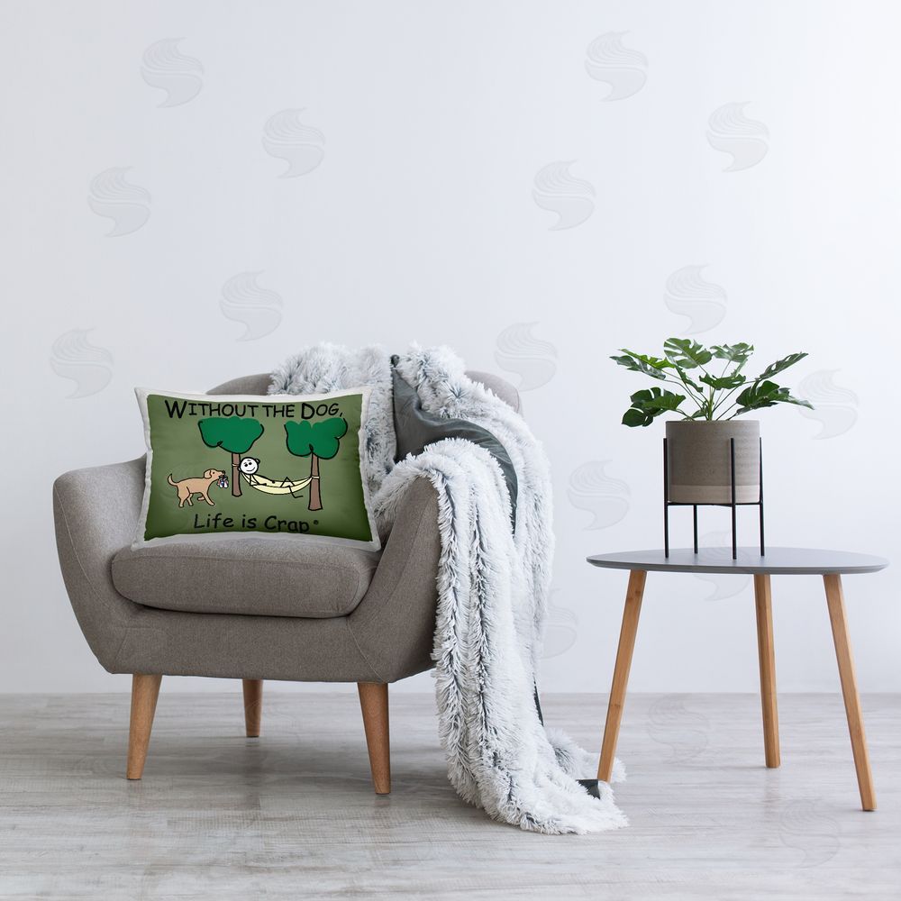 LIC Life Crap Without Dog Printed Plush Polyester Throw Pillow On Chair