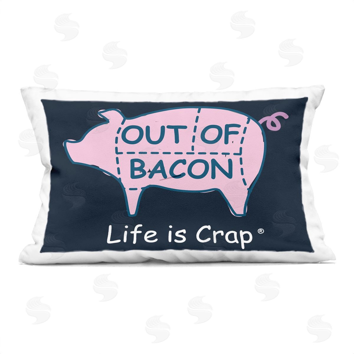 LIC Funny Out Of Bacon Printed Plush Polyester Throw Pillow