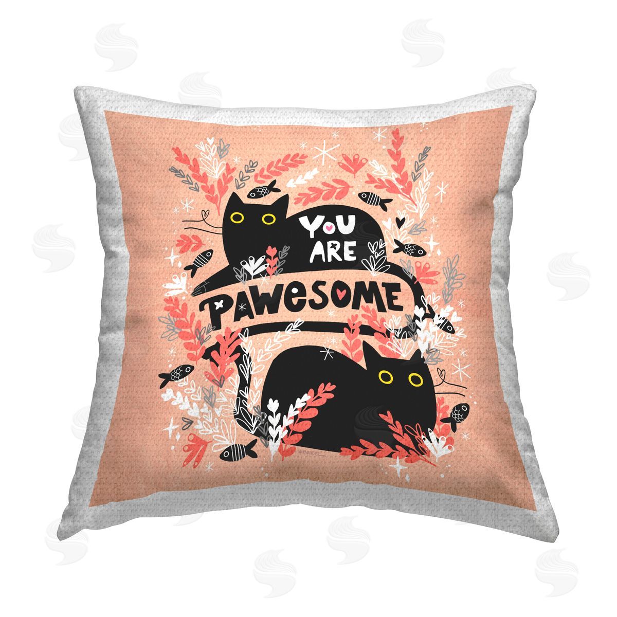 Leeza Hernandez You Are Pawesome Cats Outdoor Quick-Dry Polyester Printed Throw Pillow