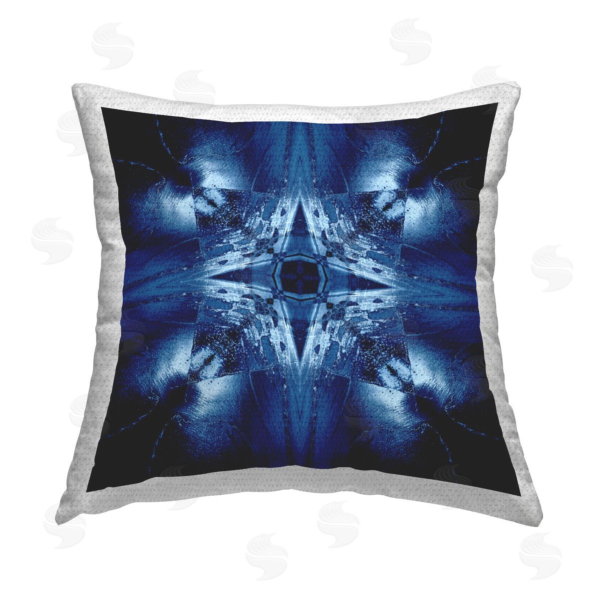 El Perkin Dark Mirrored Mosaic Outdoor Quick-Dry Polyester Printed Throw Pillow