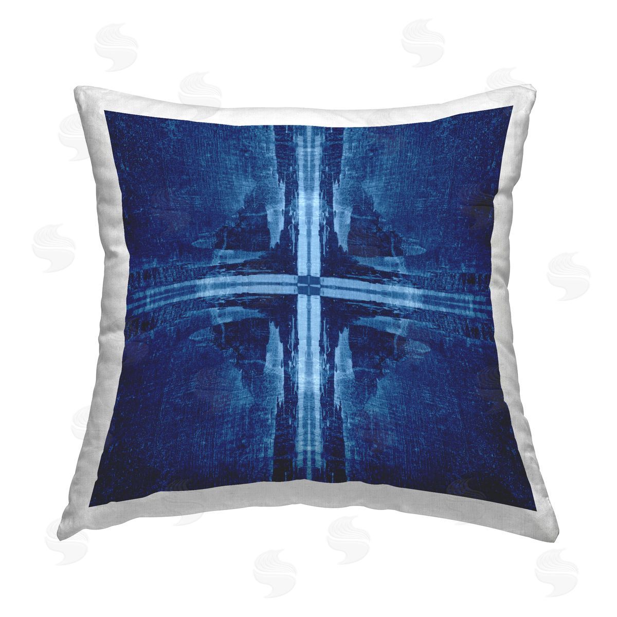El Perkin Dark Geometric Quadrants Printed Plush Polyester Throw Pillow