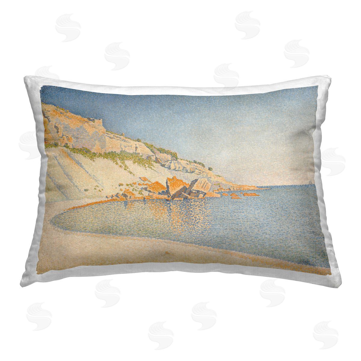 one1000paintings La Rochelle Classical Signac Printed Plush Polyester Throw Pillow