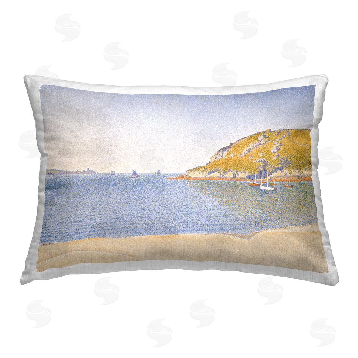 one1000paintings Classical Venice Signac Painting Printed Plush Polyester Throw Pillow