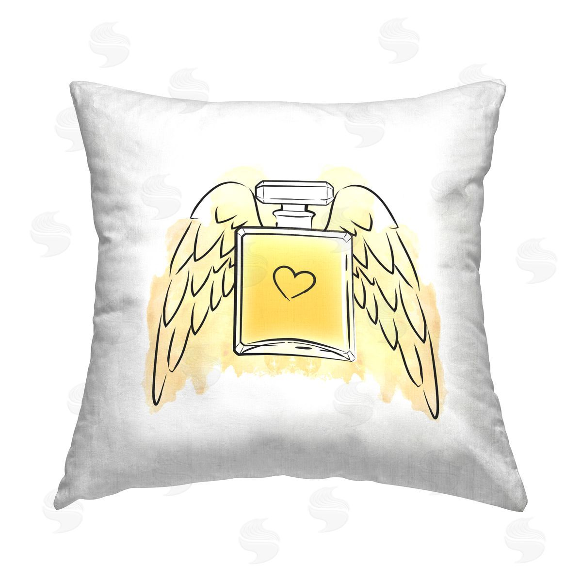 Martina Pavlova Perfume with Angel Wings Printed Plush Polyester Throw Pillow