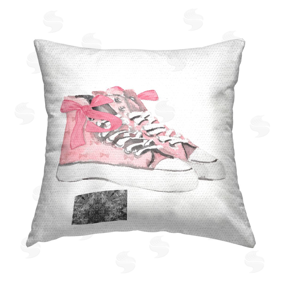 Lanie Loreth Simple Pink Bow Sneakers Outdoor Quick-Dry Polyester Printed Throw Pillow