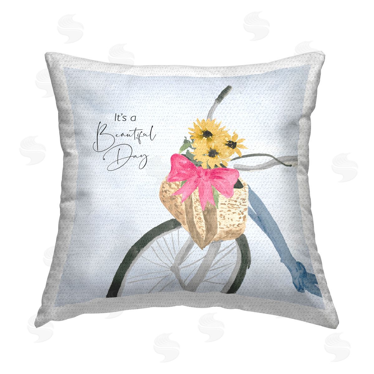 Lucille Price It's a Beautiful Day Bicycle Outdoor Quick-Dry Polyester Printed Throw Pillow