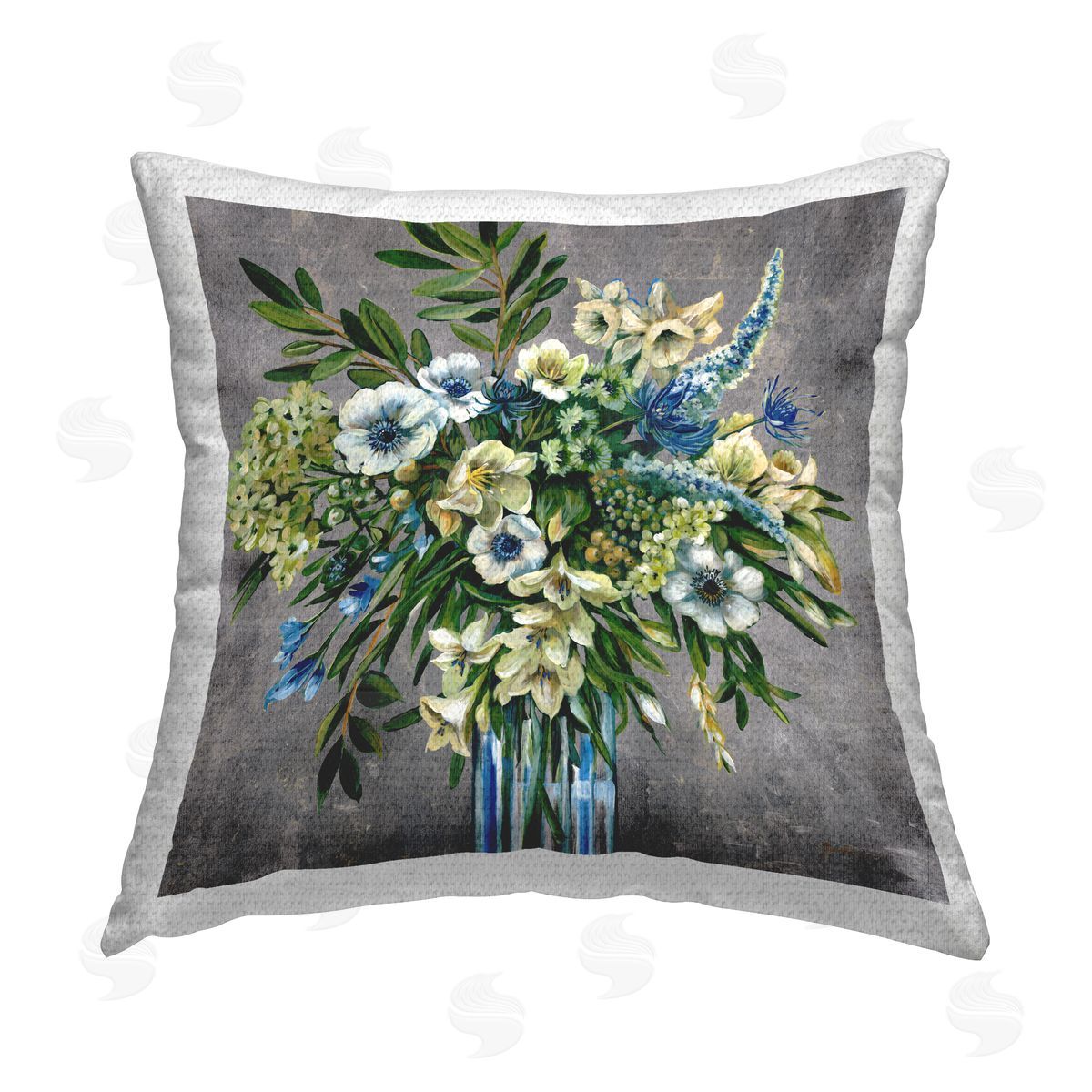 Liz Jardine Traditional Bouquet of Flowers Outdoor Quick-Dry Polyester Printed Throw Pillow