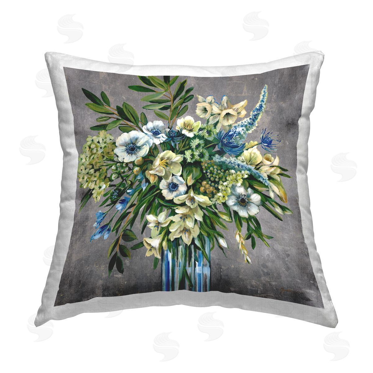 Liz Jardine Traditional Bouquet of Flowers Printed Plush Polyester Throw Pillow