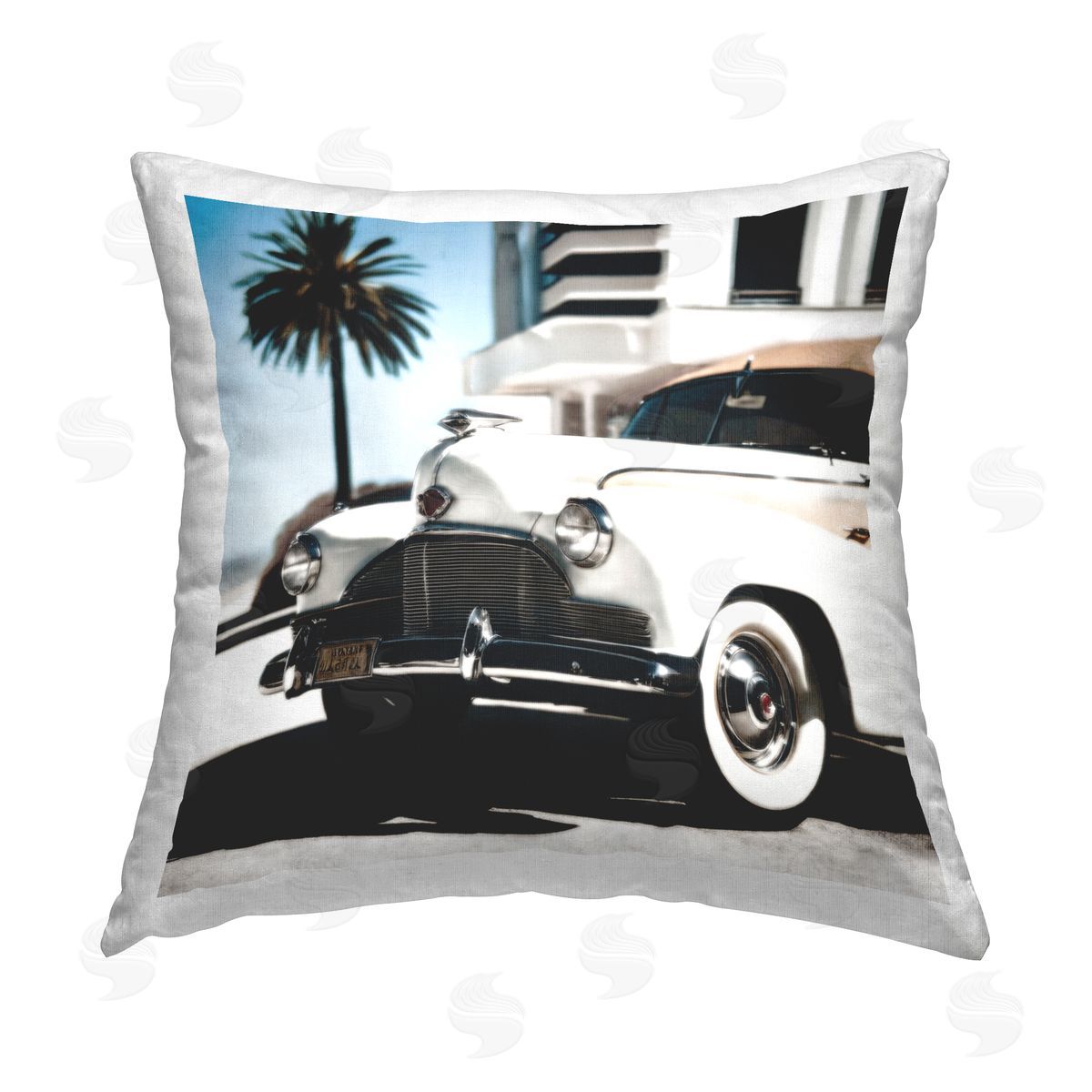 Noah Bay Sepia Classic Car Printed Plush Polyester Throw Pillow