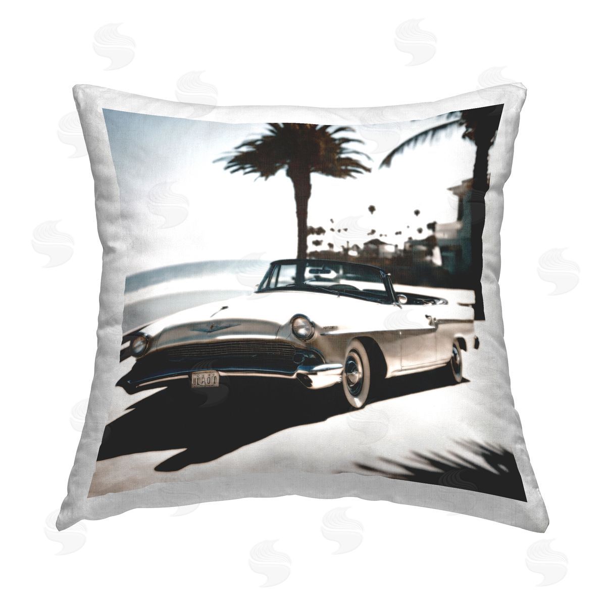 Noah Bay Tropical Scene Classic Car Printed Plush Polyester Throw Pillow