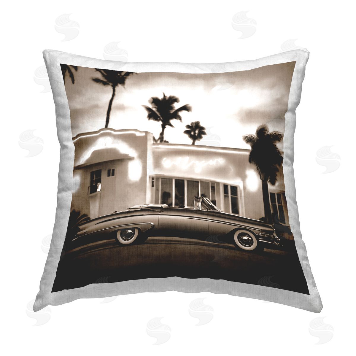 Noah Bay Running on Tropical Beach Printed Plush Polyester Throw Pillow