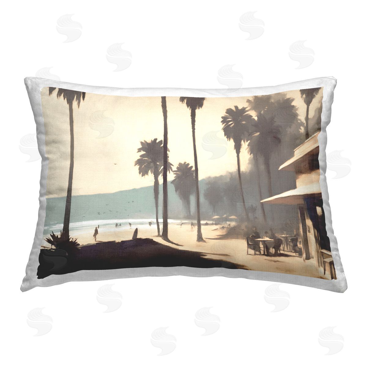 Noah Bay Palm Tree Boulevard Printed Plush Polyester Throw Pillow