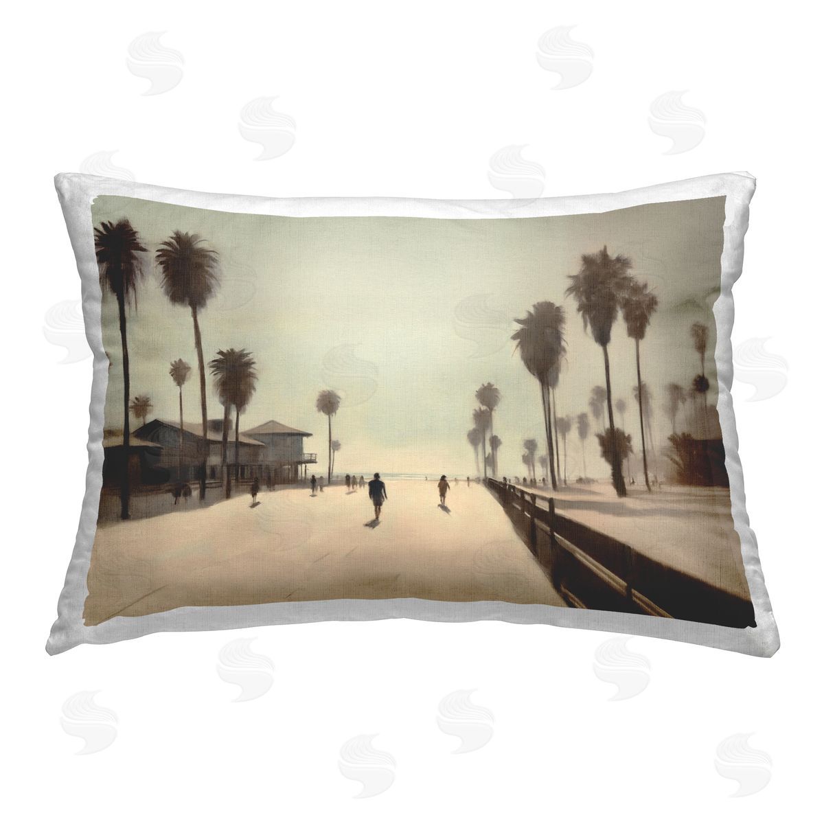 Noah Bay Tropical Beach Walkway Printed Plush Polyester Throw Pillow
