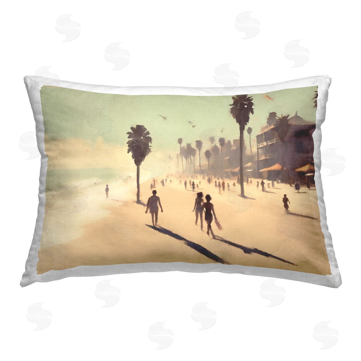 Noah Bay Beach Day Hangout Printed Plush Polyester Throw Pillow