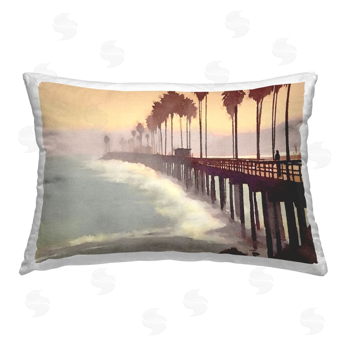 Noah Bay Camargue Stallions Trotting Printed Plush Polyester Throw Pillow