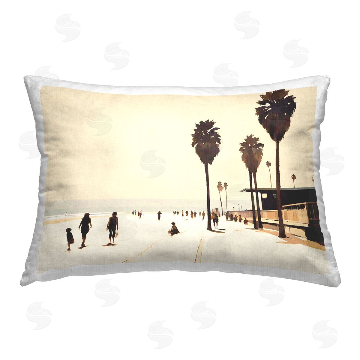 Noah Bay Towards The Sea Scene Printed Plush Polyester Throw Pillow