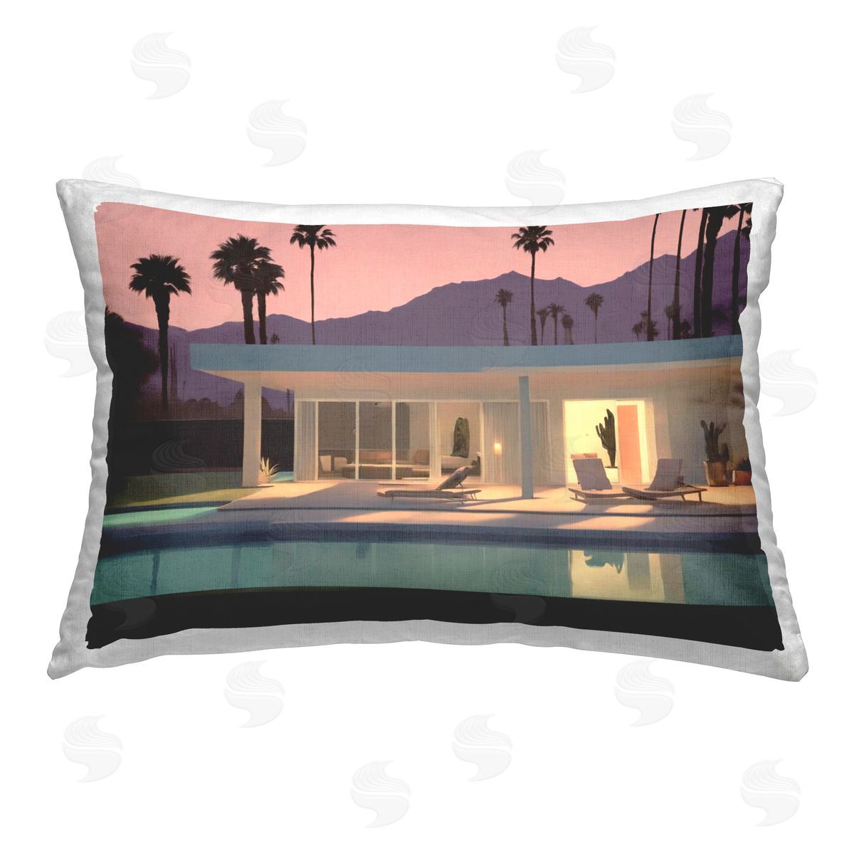 Noah Bay Summer Pool Reflection Printed Plush Polyester Throw Pillow