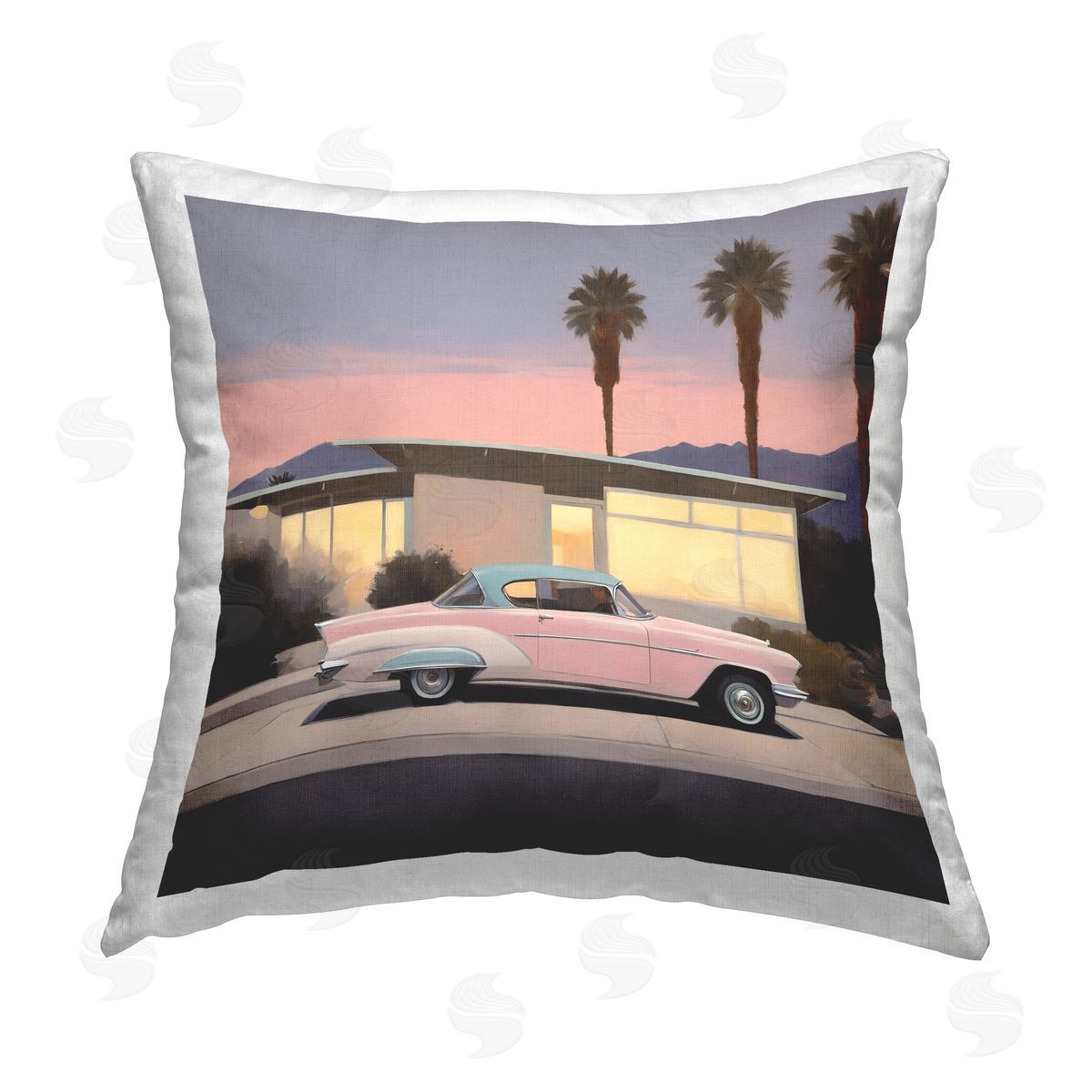 Noah Bay California Classic Car Printed Plush Polyester Throw Pillow