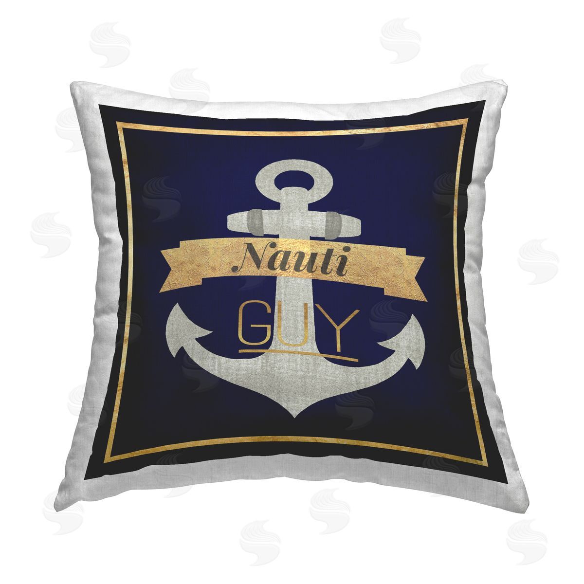 Nauti Guy with Anchor Decorative Printed Pillow, Home Decor by Graffitee Studios