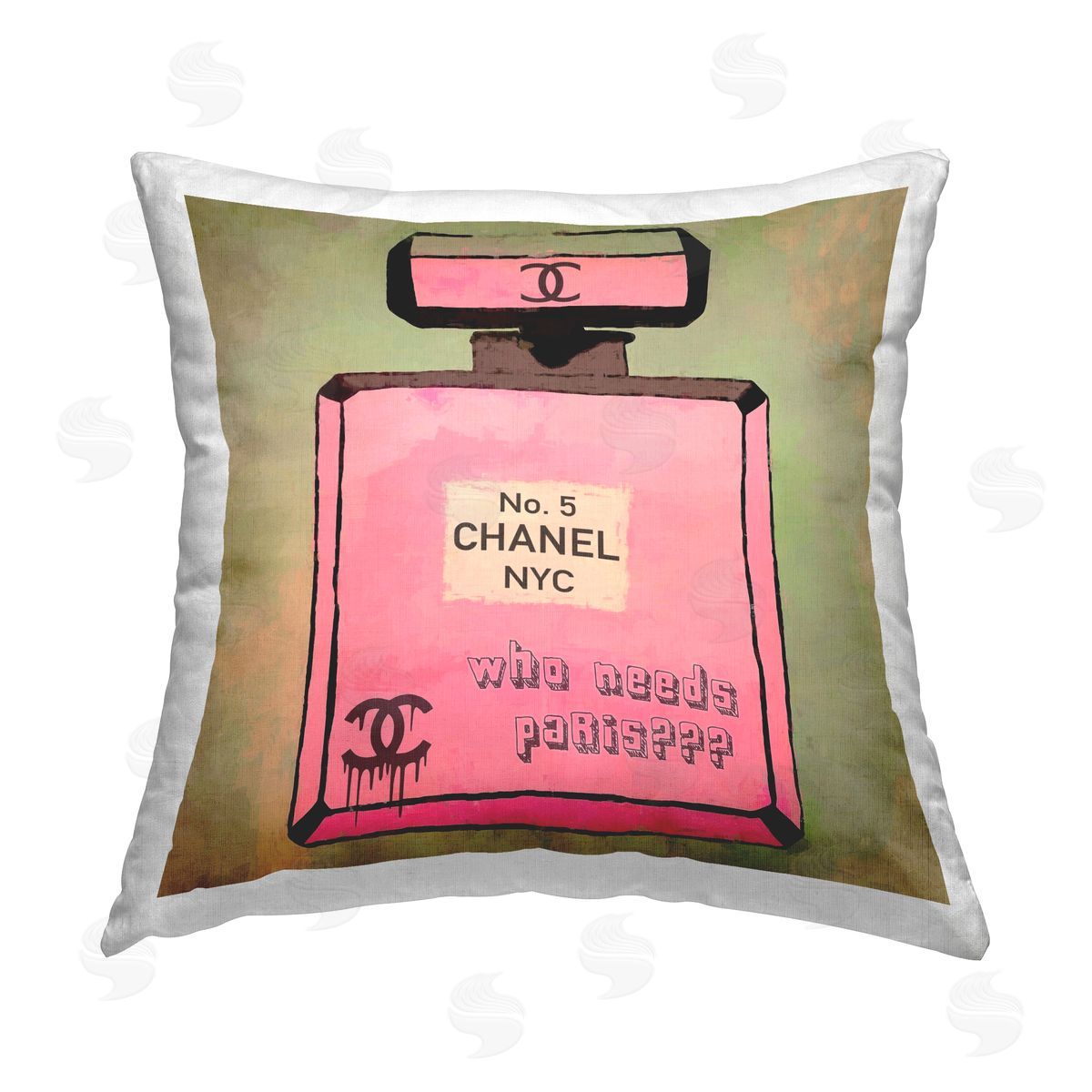 Graffitee Studios Who Needs Paris Glam Perfume Printed Plush Polyester Throw Pillow
