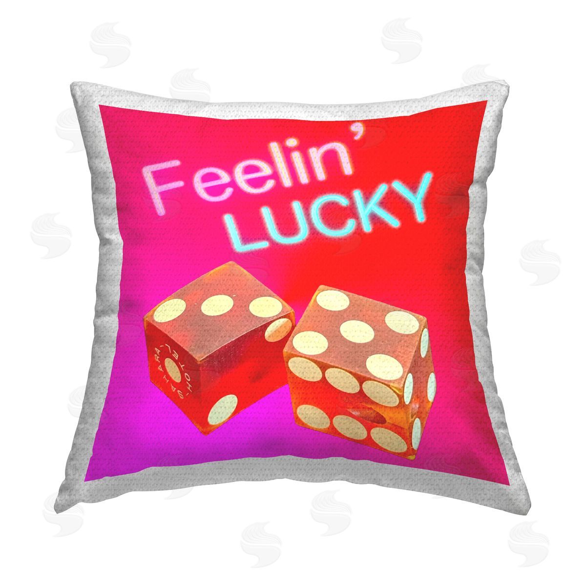 Graffitee Studios Feelin' Lucky with Dice Outdoor Quick-Dry Polyester Printed Throw Pillow