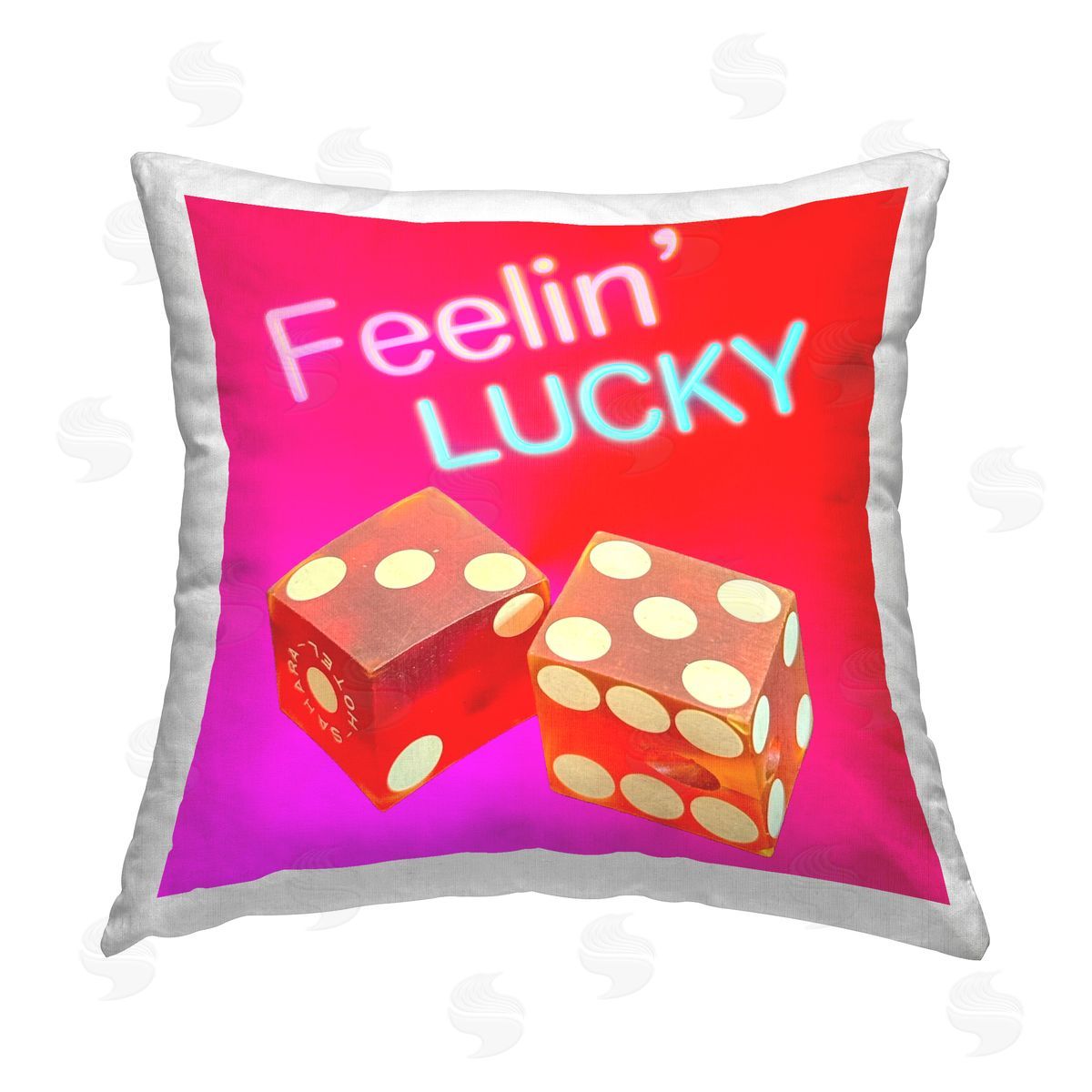 Graffitee Studios Feelin' Lucky with Dice Printed Plush Polyester Throw Pillow