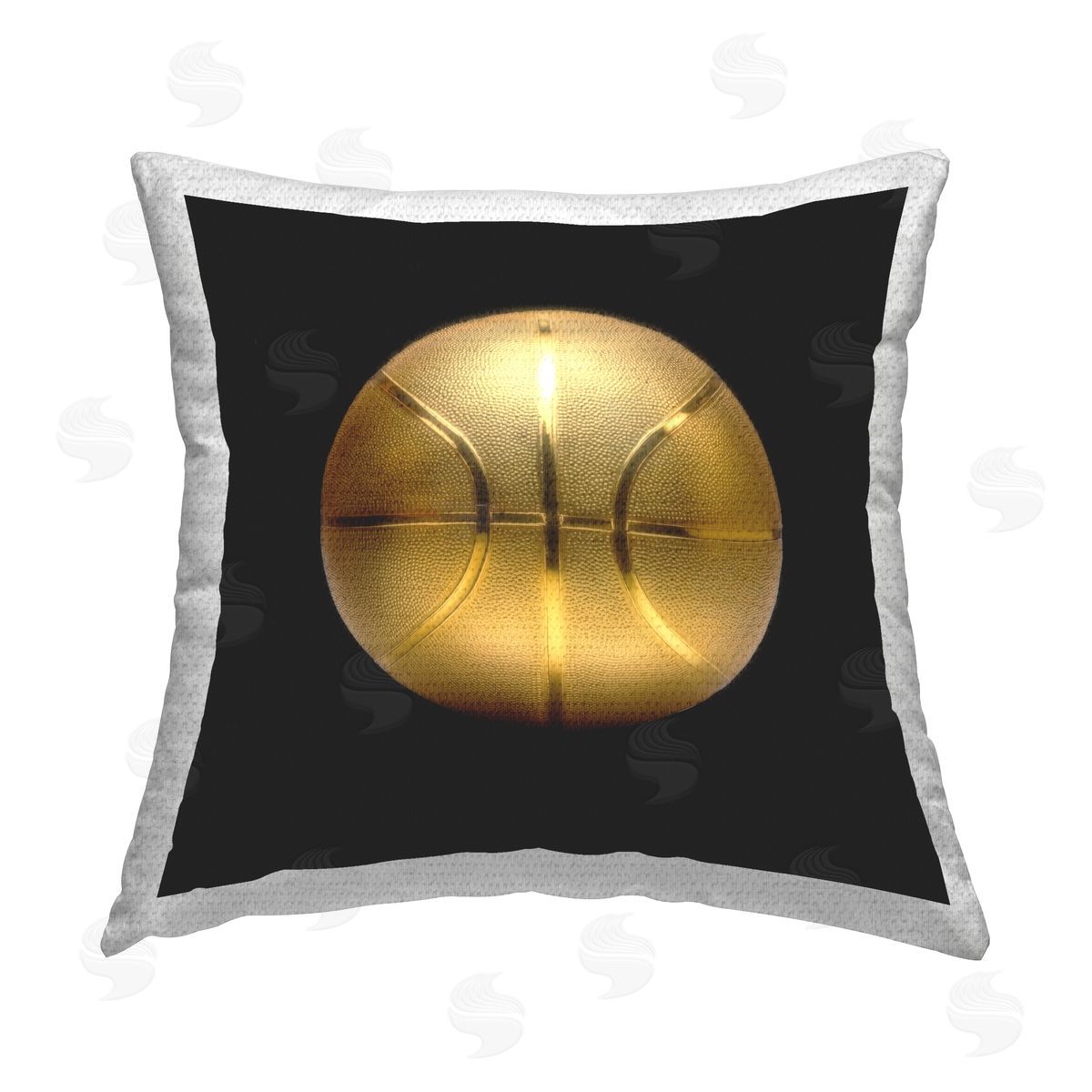 Graffitee Studios Gold Designer Basketball Outdoor Quick-Dry Polyester Printed Throw Pillow