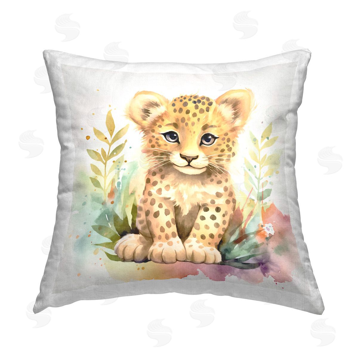 Andrea Haase Baby Cheetah Cub Printed Plush Polyester Throw Pillow