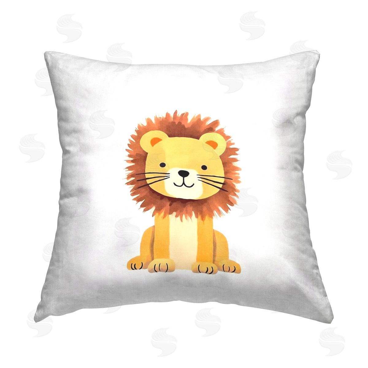 Andrea Haase Sitting Baby Lion Cub Printed Plush Polyester Throw Pillow