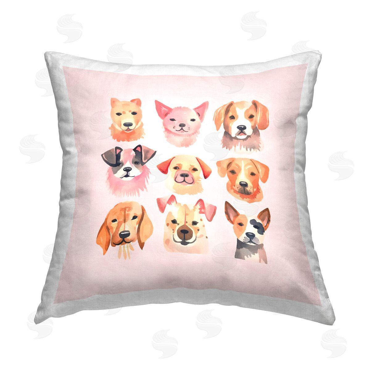 Andrea Haase Whimsy Dog Parade Printed Plush Polyester Throw Pillow