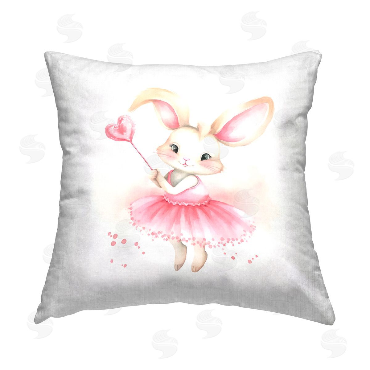 Andrea Haase Ballerina Bunny with Wand Printed Plush Polyester Throw Pillow
