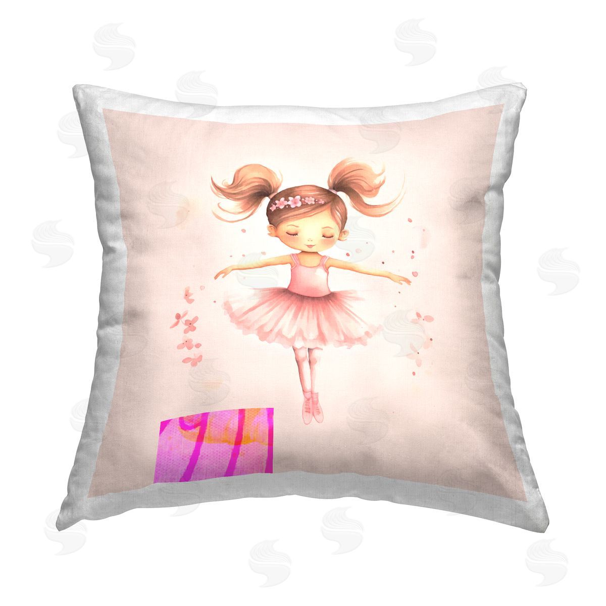 stupell industries Andrea Haase | Ballerina Dancer Girl Printed Throw Pillow