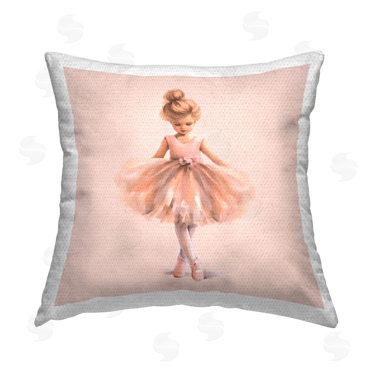 Andrea Haase Pink Ballerina Girl Outdoor Quick-Dry Polyester Printed Throw Pillow