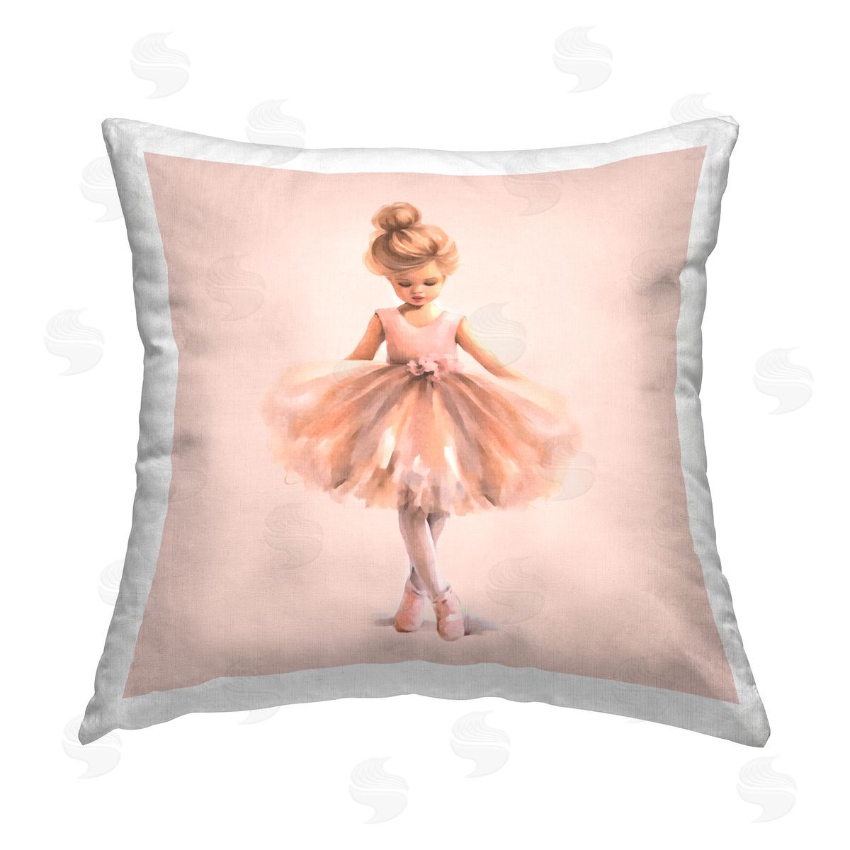 Andrea Haase Pink Ballerina Girl Printed Plush Polyester Throw Pillow