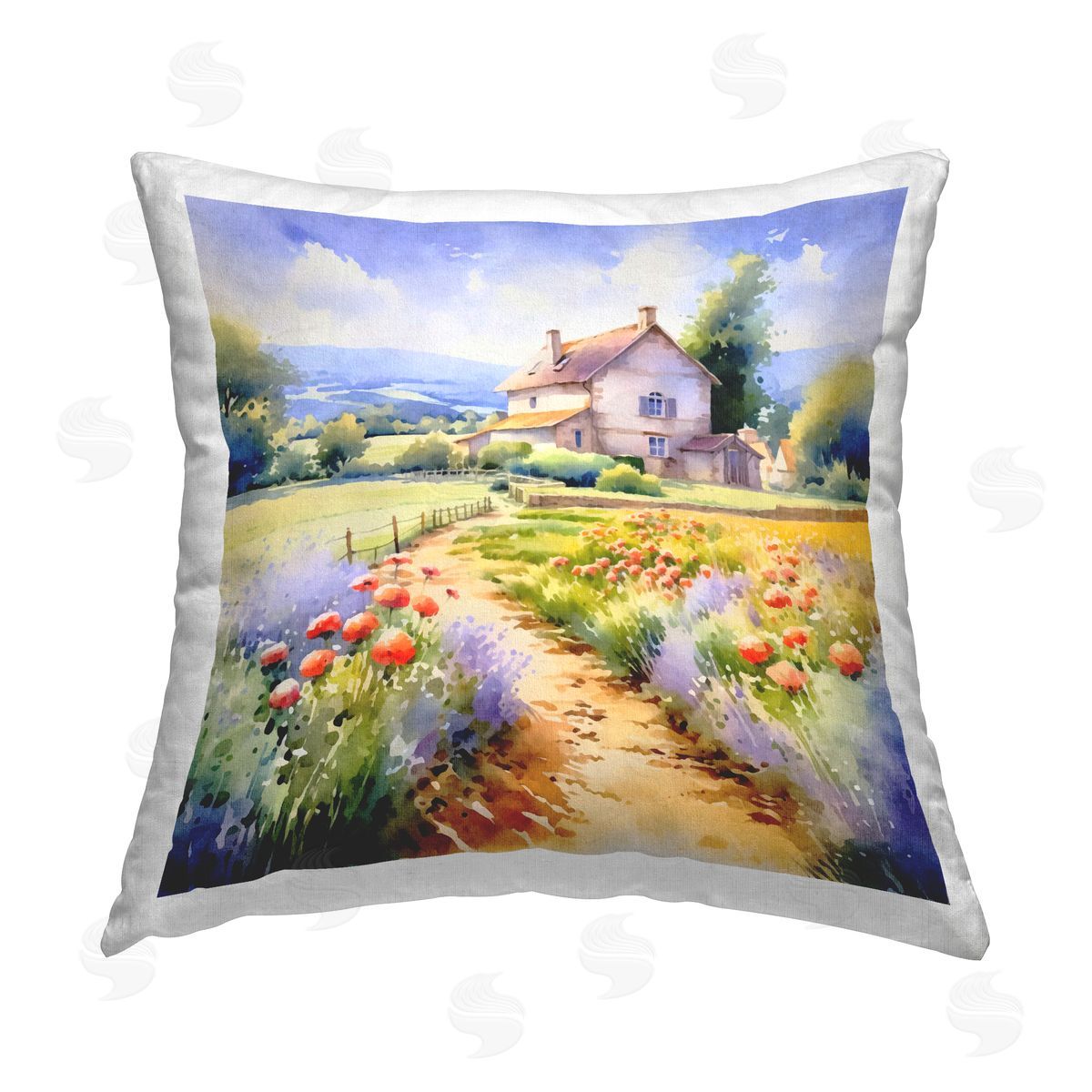 Andrea Haase Provence Cottage Gardens Printed Plush Polyester Throw Pillow