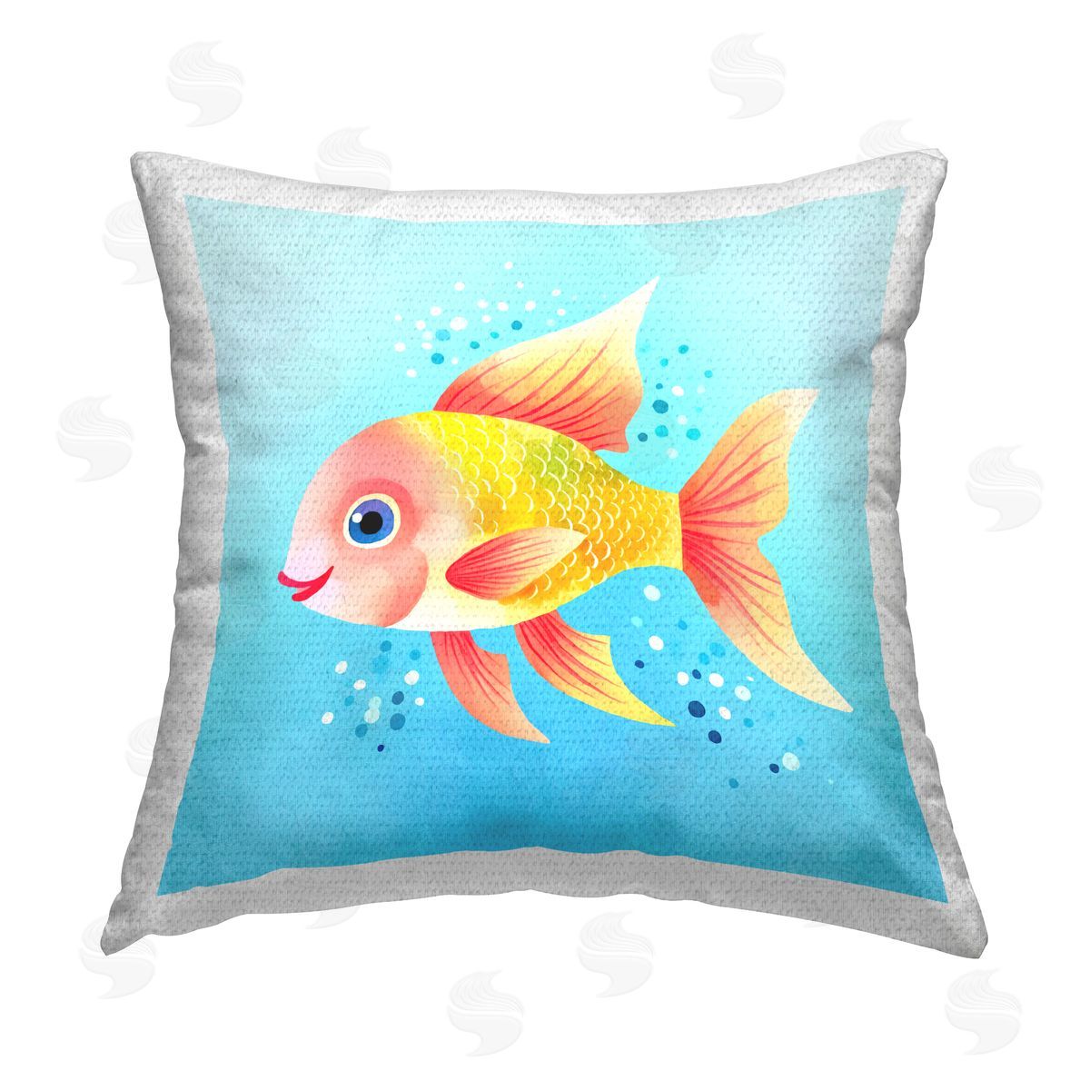 Andrea Haase Happy Fish with Speckles Outdoor Quick-Dry Polyester Printed Throw Pillow