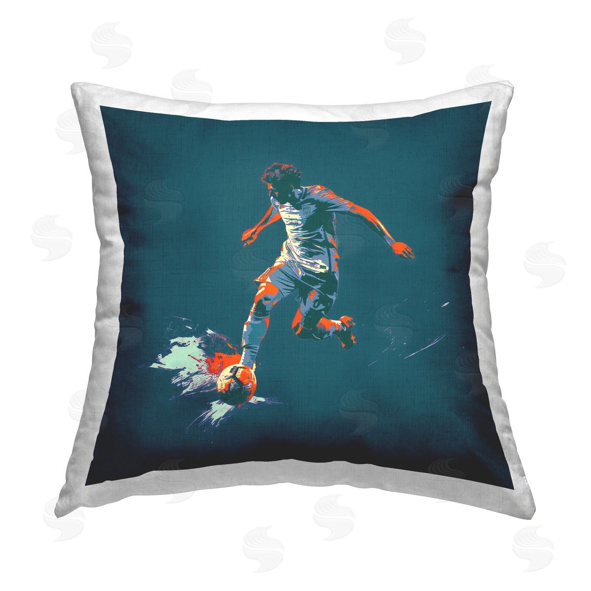 Lazar Studio Winning Soccer Goal Printed Plush Polyester Throw Pillow