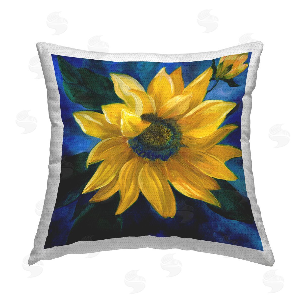 Nan Sunflower Curling Petals Outdoor Quick-Dry Polyester Printed Throw Pillow