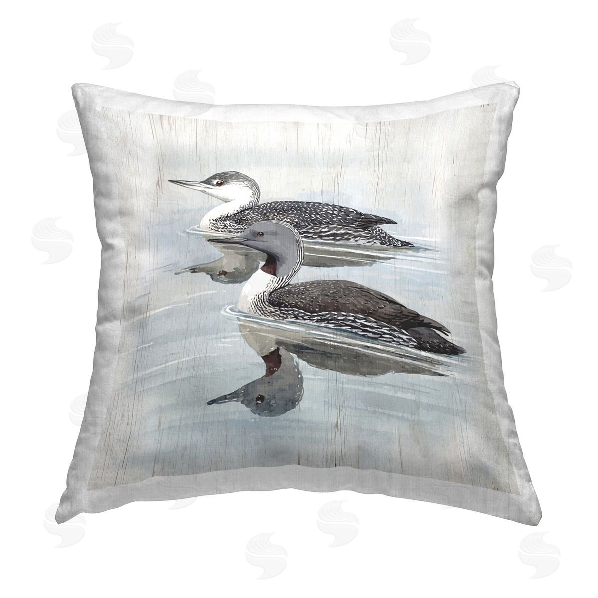 Susan Jill Lake Ducks Swimming Printed Plush Polyester Throw Pillow