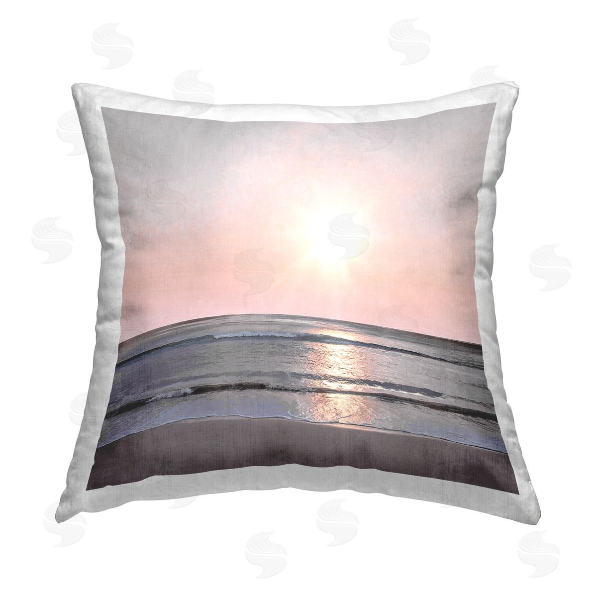 Mike Calascibetta Summer Sunset Coast Printed Plush Polyester Throw Pillow